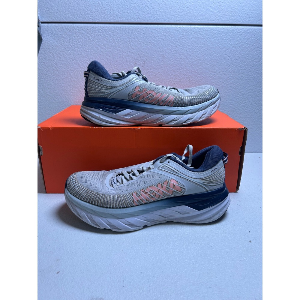 Hoka Bondi 7 Lunar Rock Black Iris Size 8 #3038